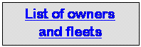 Tekstboks: List of owners
and fleets
